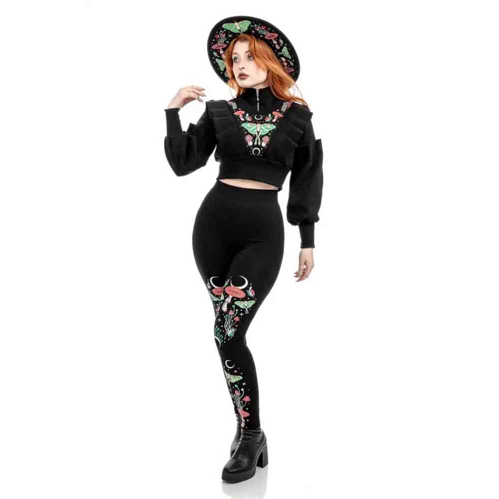 Restyle - Autumnal Equinox Crop Sweater/Trui - Zwart